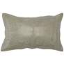 Gray Leather 26" x 14" Throw Pillow
