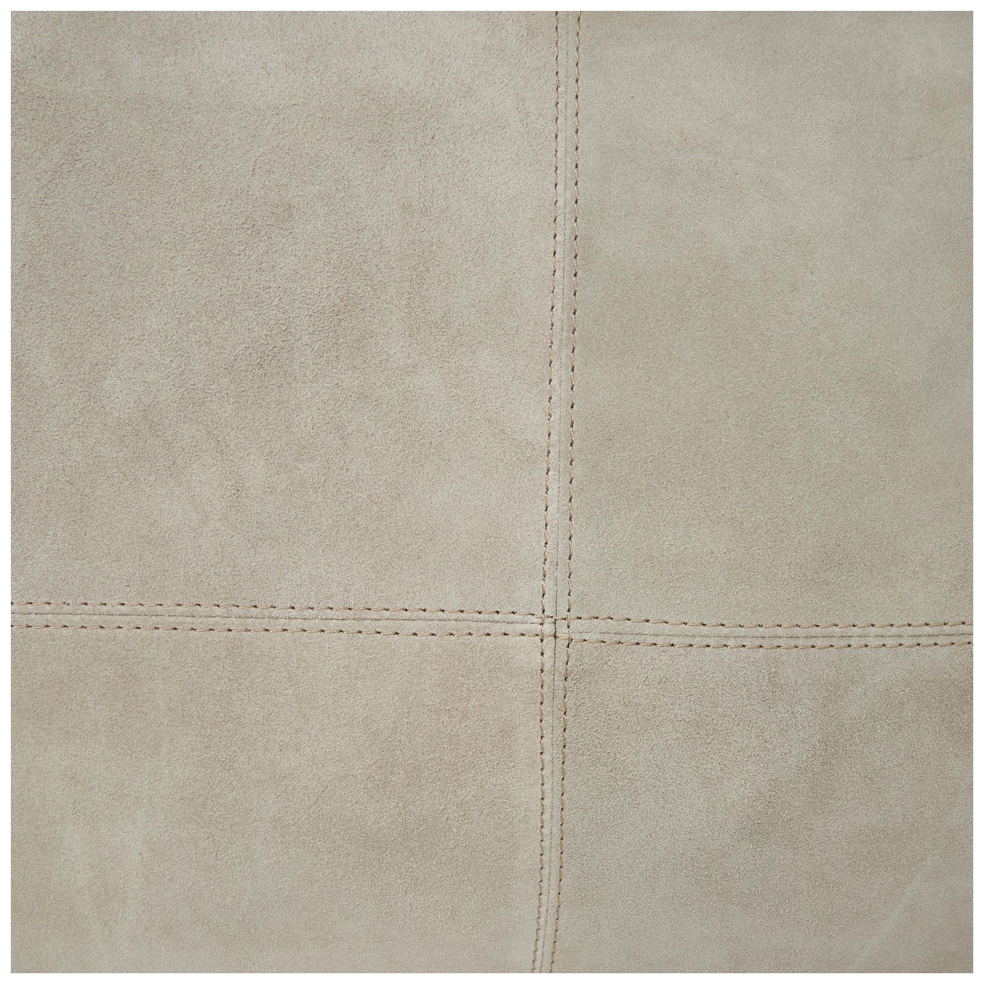 Image 3 Gray Leather Rustic Pouf, 35" x 35" x 19" more views