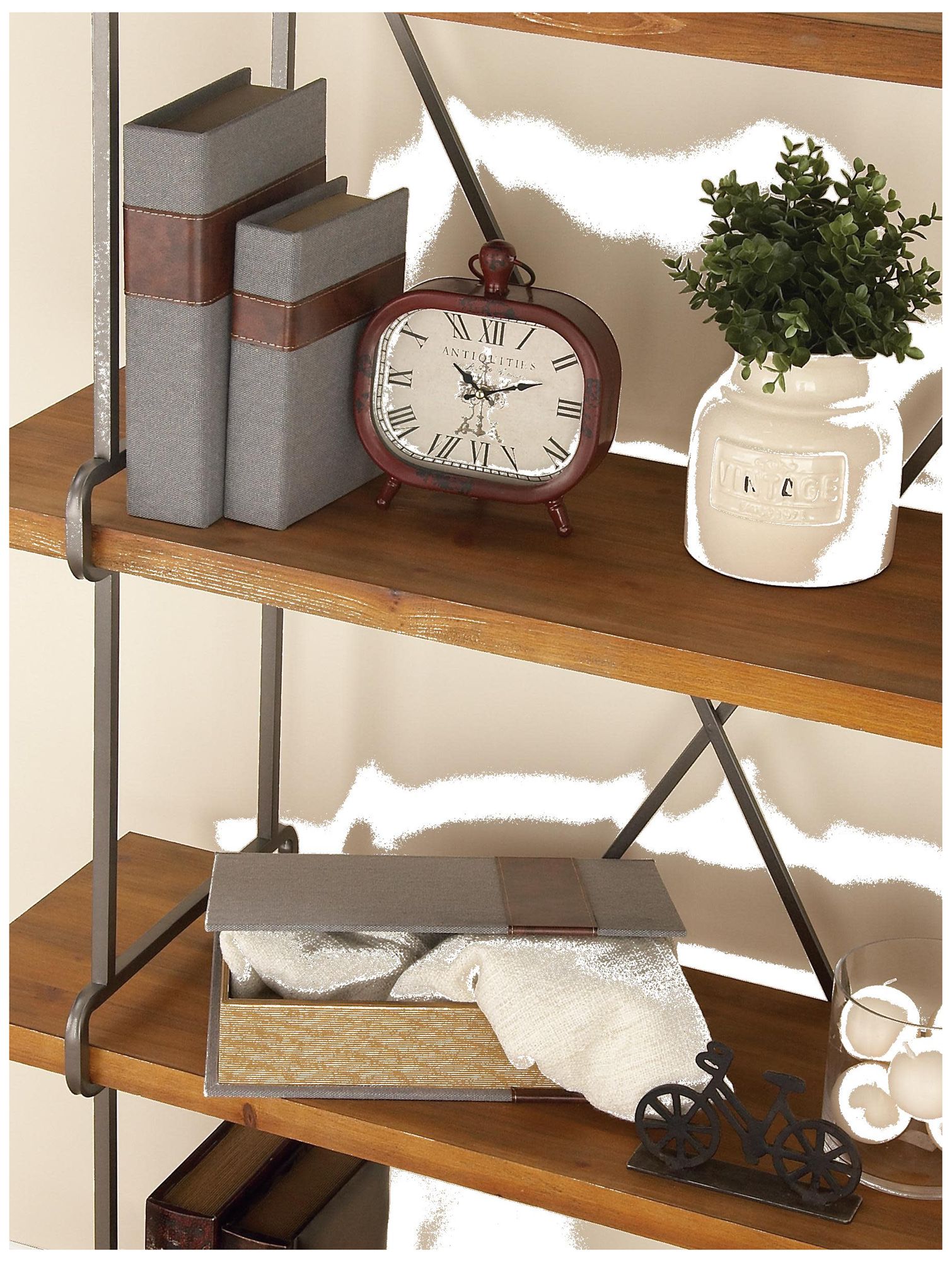 Image 4 Gray Linen Fabric Traditional Box, S/3 15", 12", 9"H more views