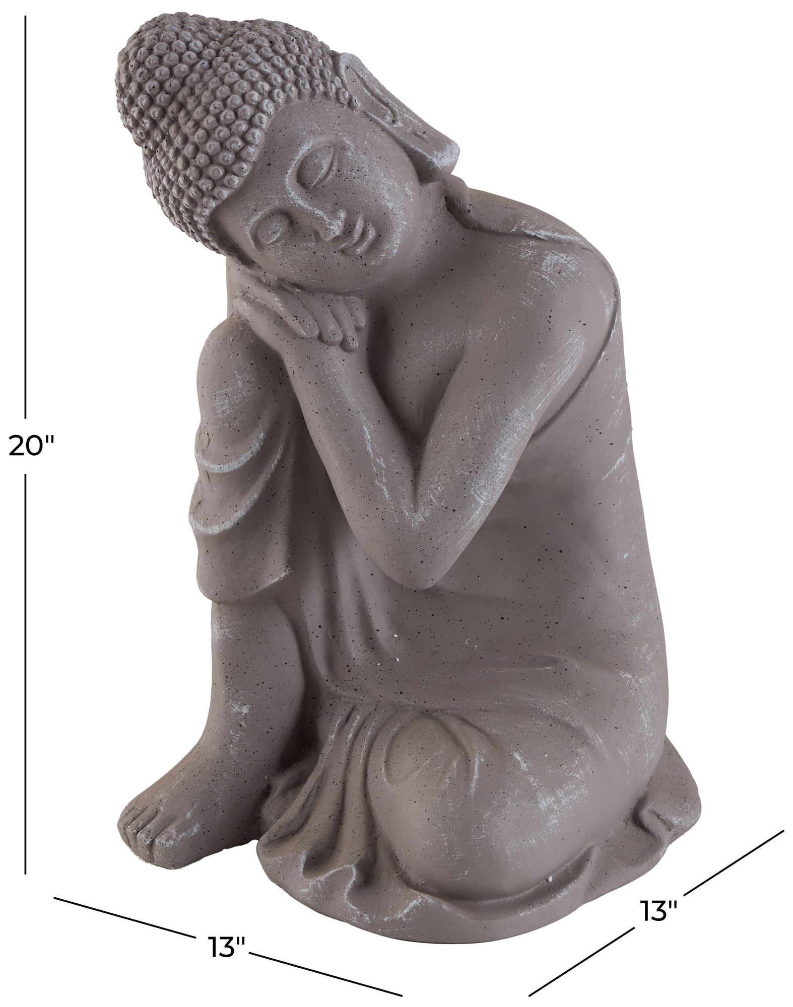 Image 7 Gray Magnesium Oxide Traditional Garden Sculpture, 13" x 13" x 20" more views