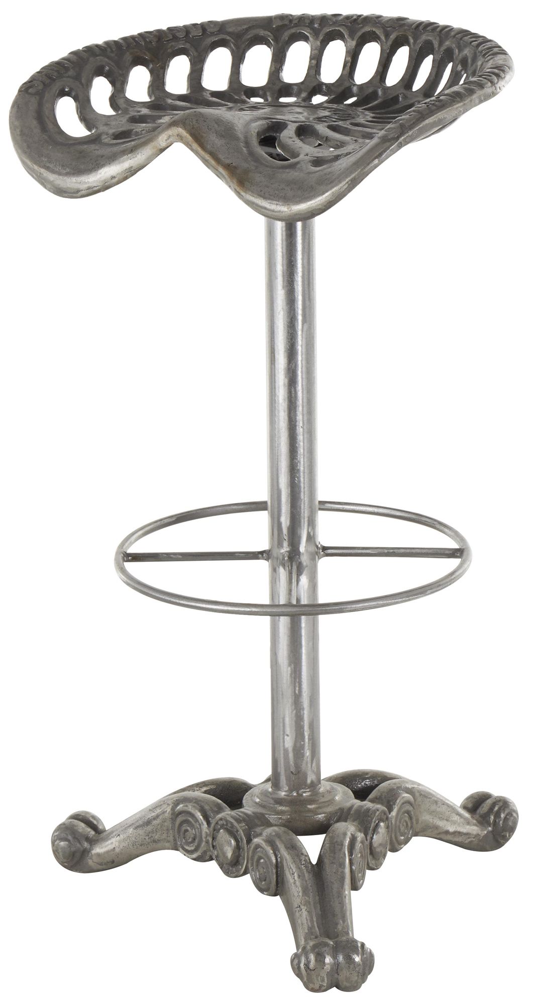 Image 2 Gray Metal Contemporary Bar Stool, 17" x 17" x 31"