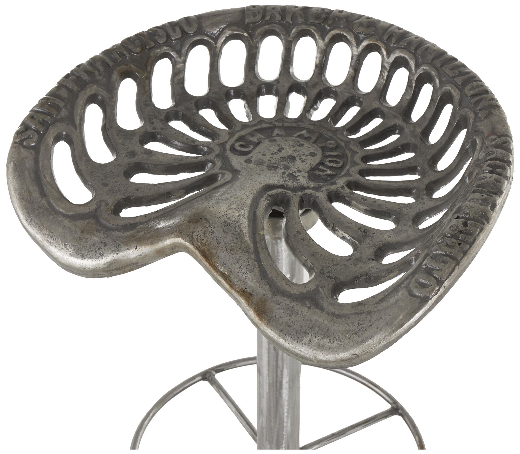 Image 3 Gray Metal Contemporary Bar Stool, 17" x 17" x 31" more views