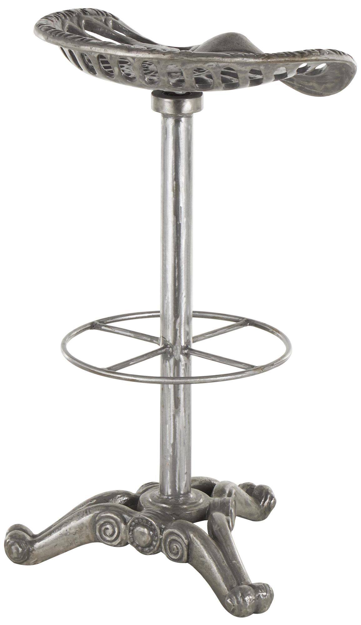 Image 5 Gray Metal Contemporary Bar Stool, 17" x 17" x 31" more views