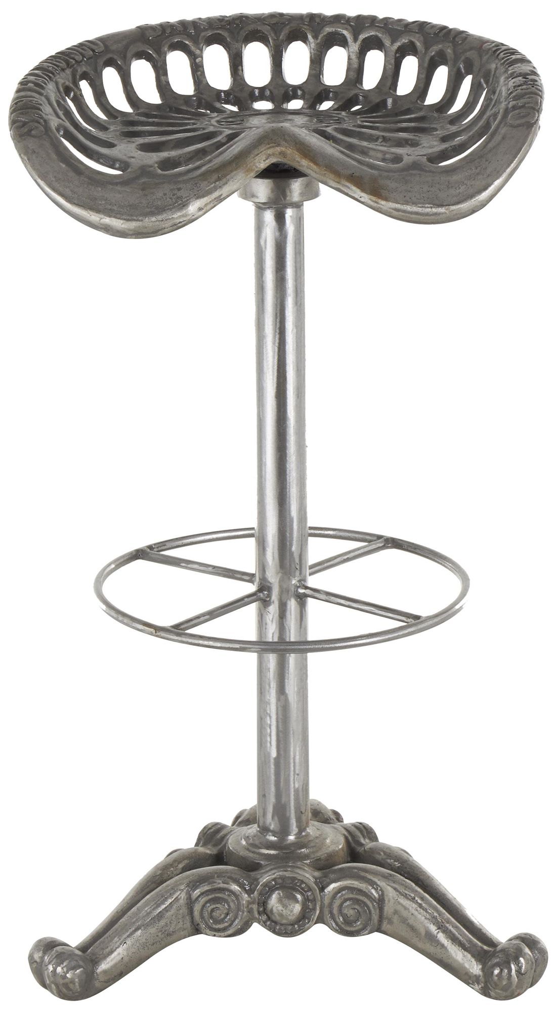 Image 6 Gray Metal Contemporary Bar Stool, 17" x 17" x 31" more views