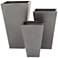 Gray Metal Contemporary Planter, S/3 17", 21", 25"H