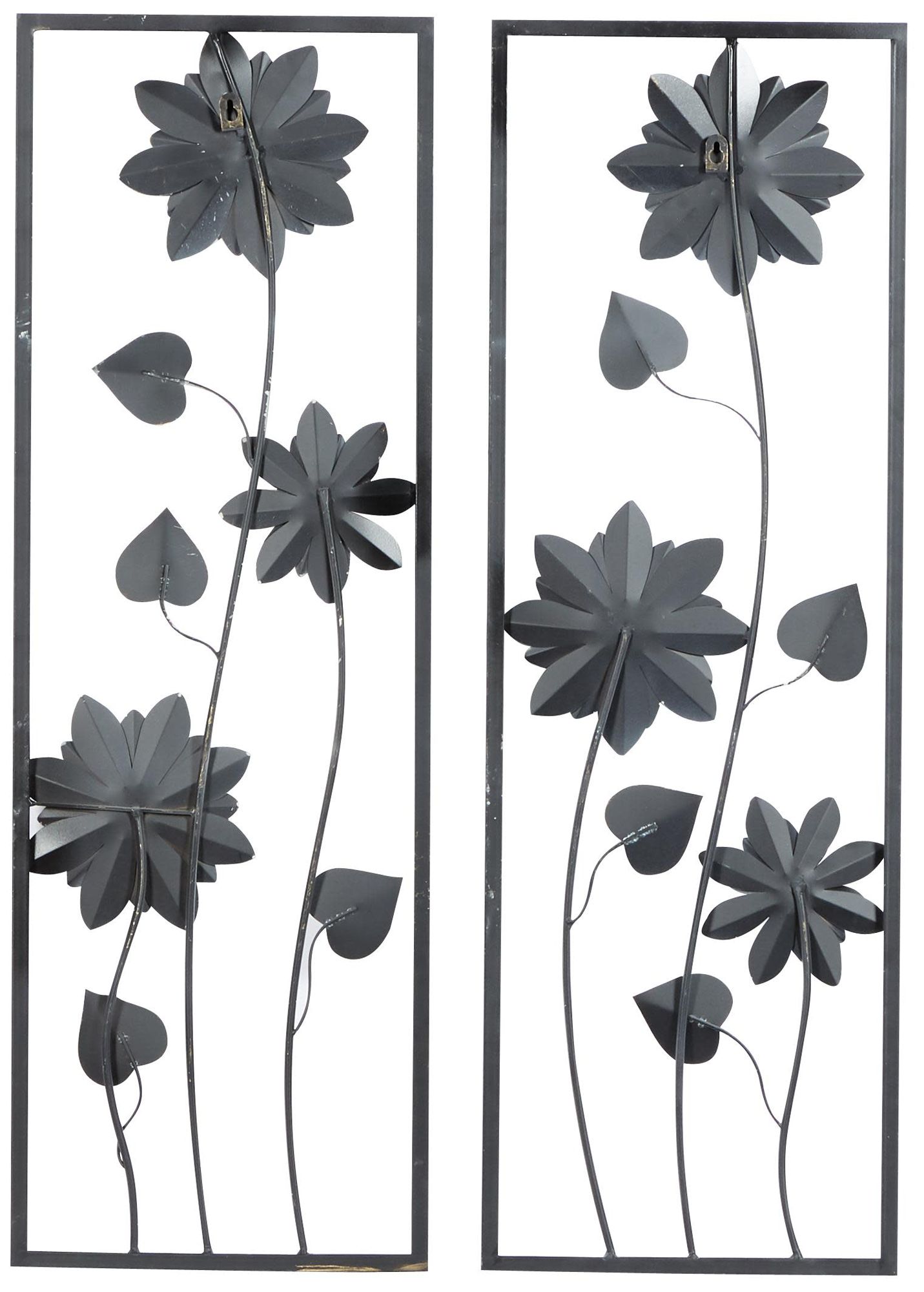 Image 5 Gray Metal Contemporary Wall Decor, S/2 12"W, 36"H more views