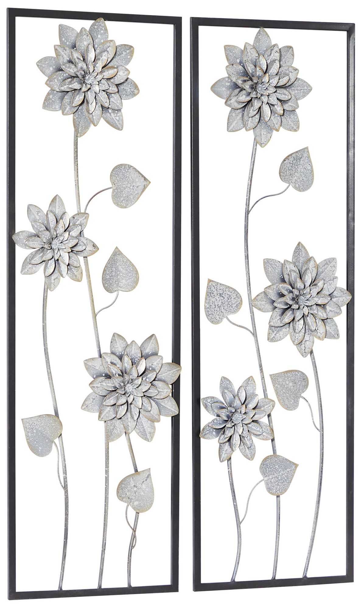 Image 6 Gray Metal Contemporary Wall Decor, S/2 12"W, 36"H more views