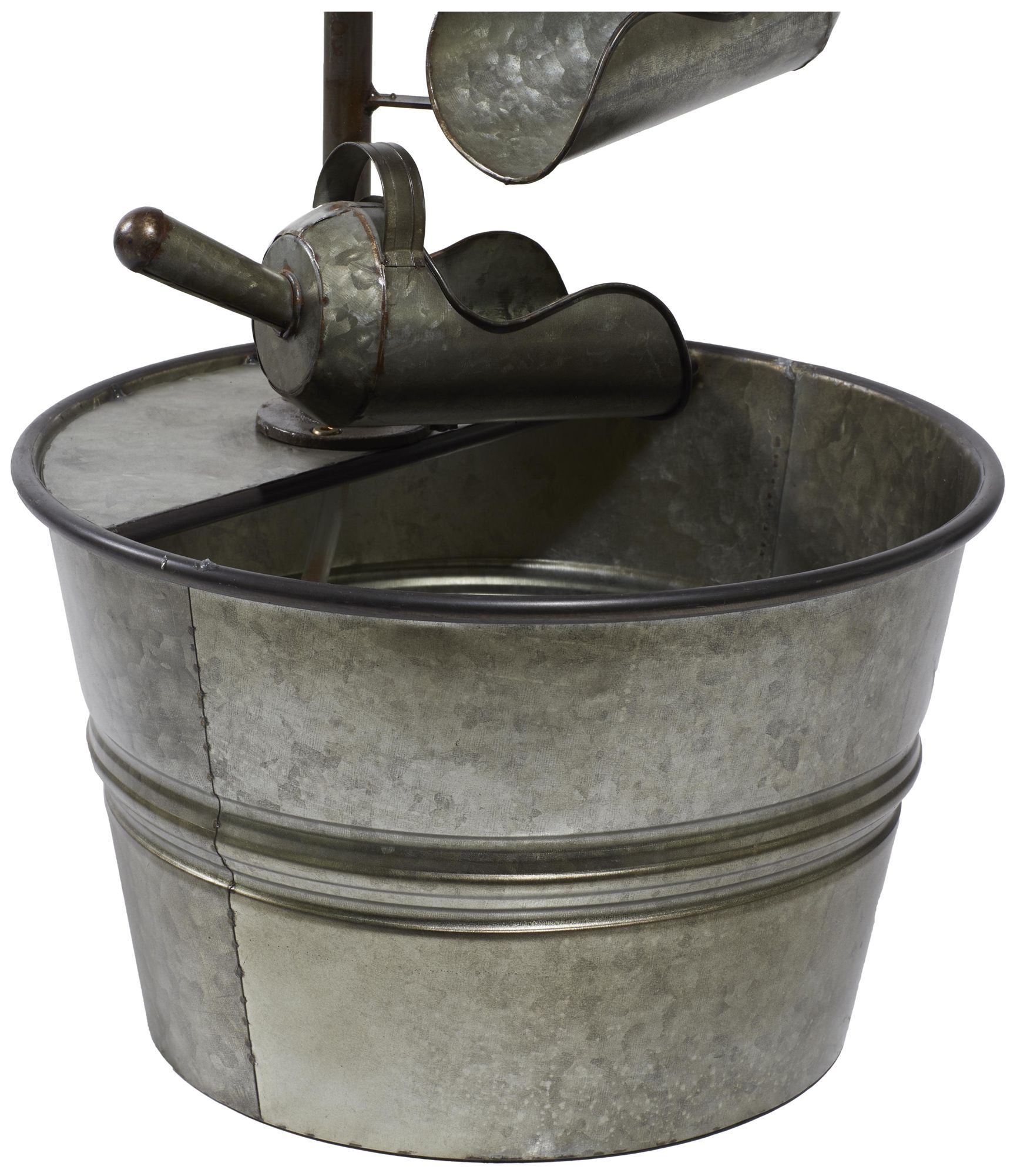 Image 3 Gray Metal Farmhouse Fountain, 15" x 15" x 28" more views