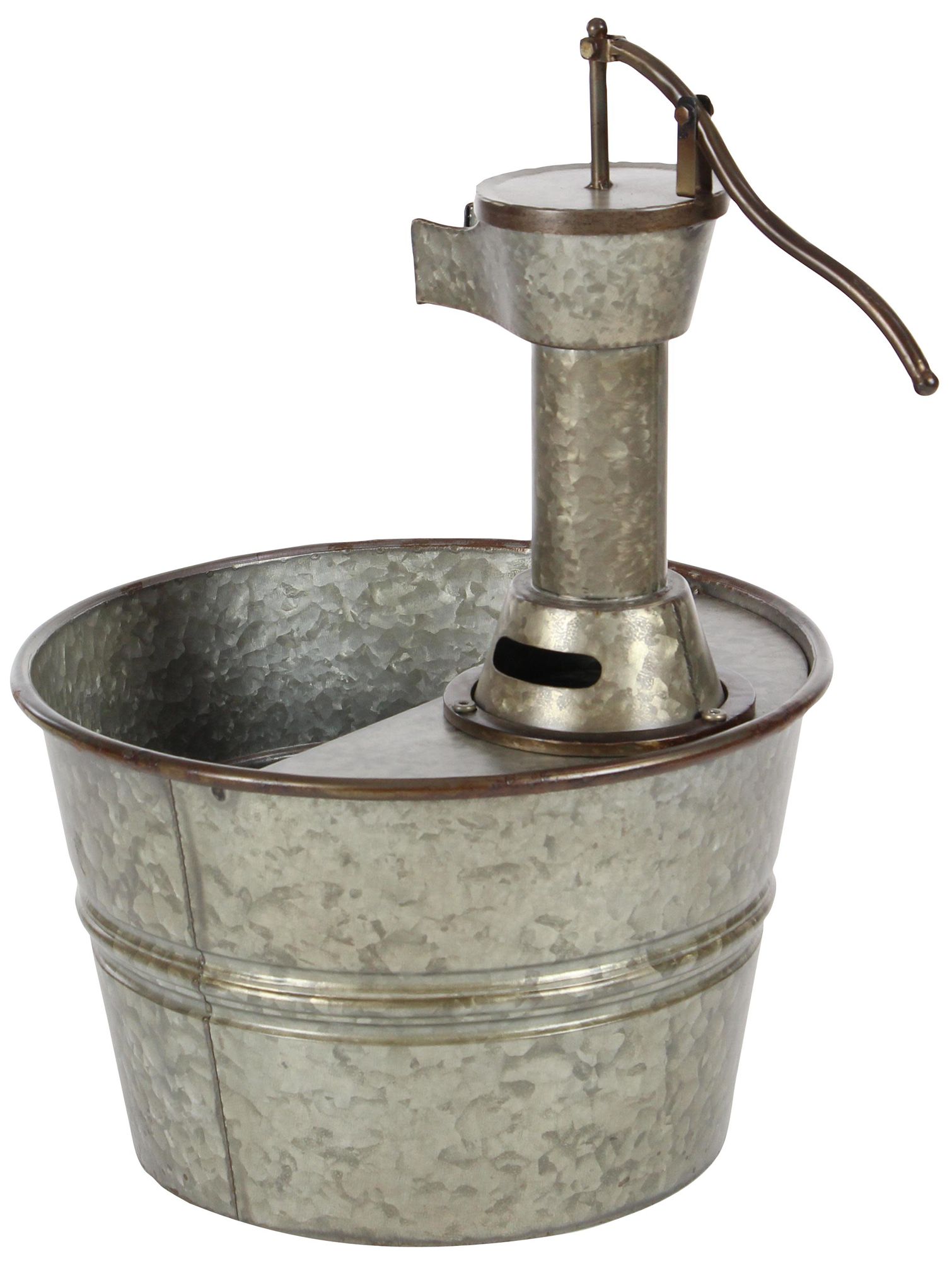 Image 5 Gray Metal Farmhouse Fountain, 15" x 17" x 18" more views