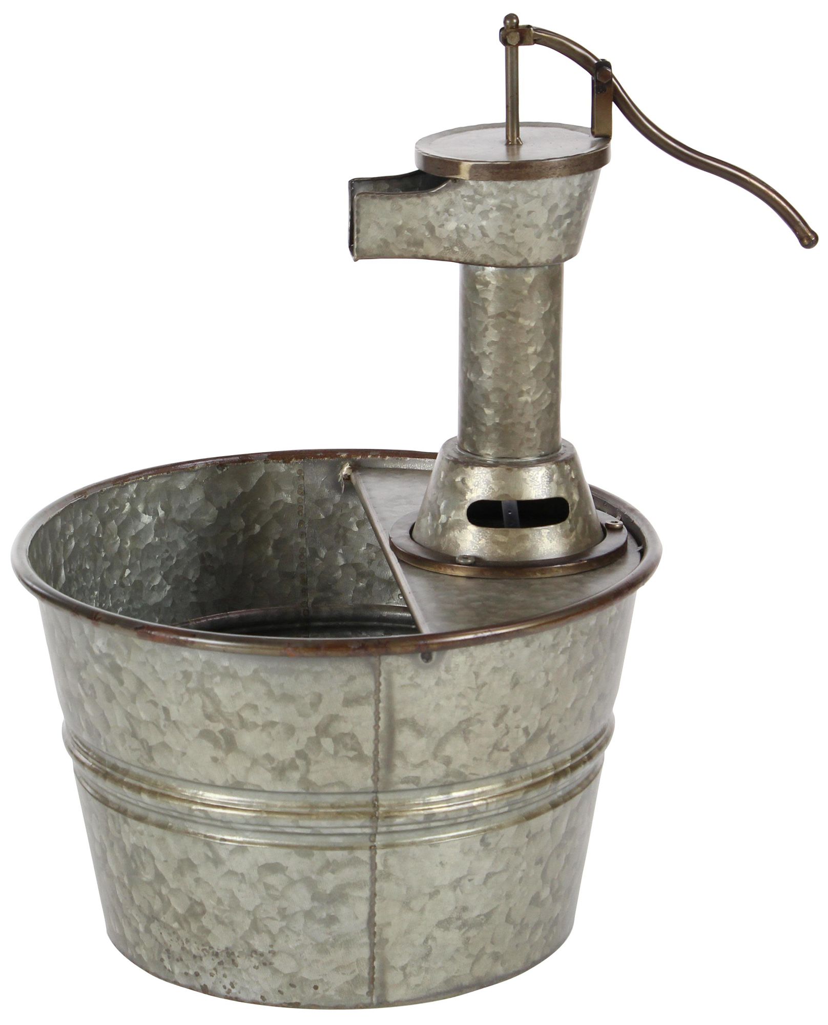 Image 6 Gray Metal Farmhouse Fountain, 15" x 17" x 18" more views