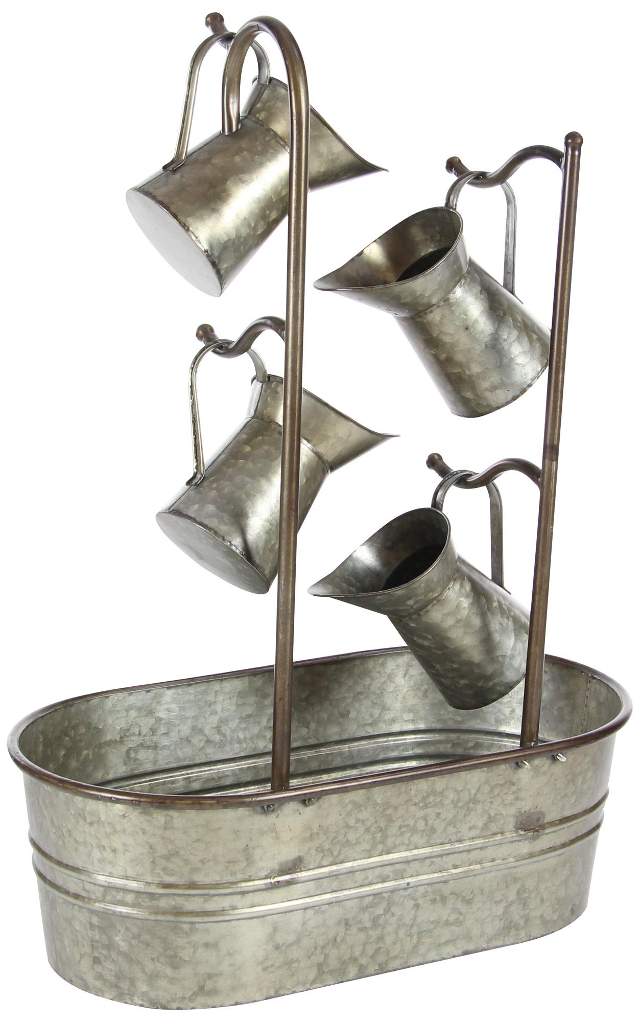 Image 5 Gray Metal Farmhouse Fountain, 24" x 13" x 34" more views