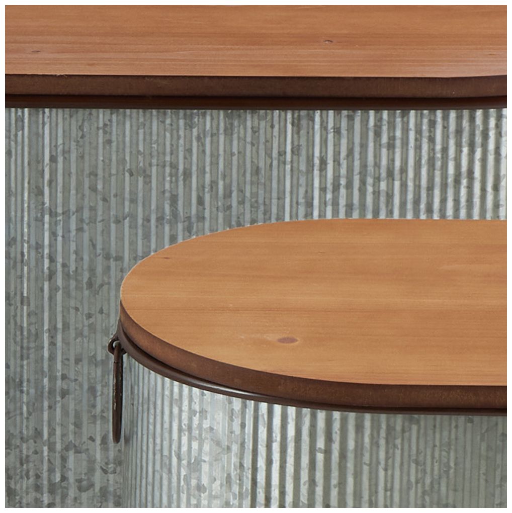 Gray Metal Farmhouse Storage Bench, S/3 48", 23", 23"W