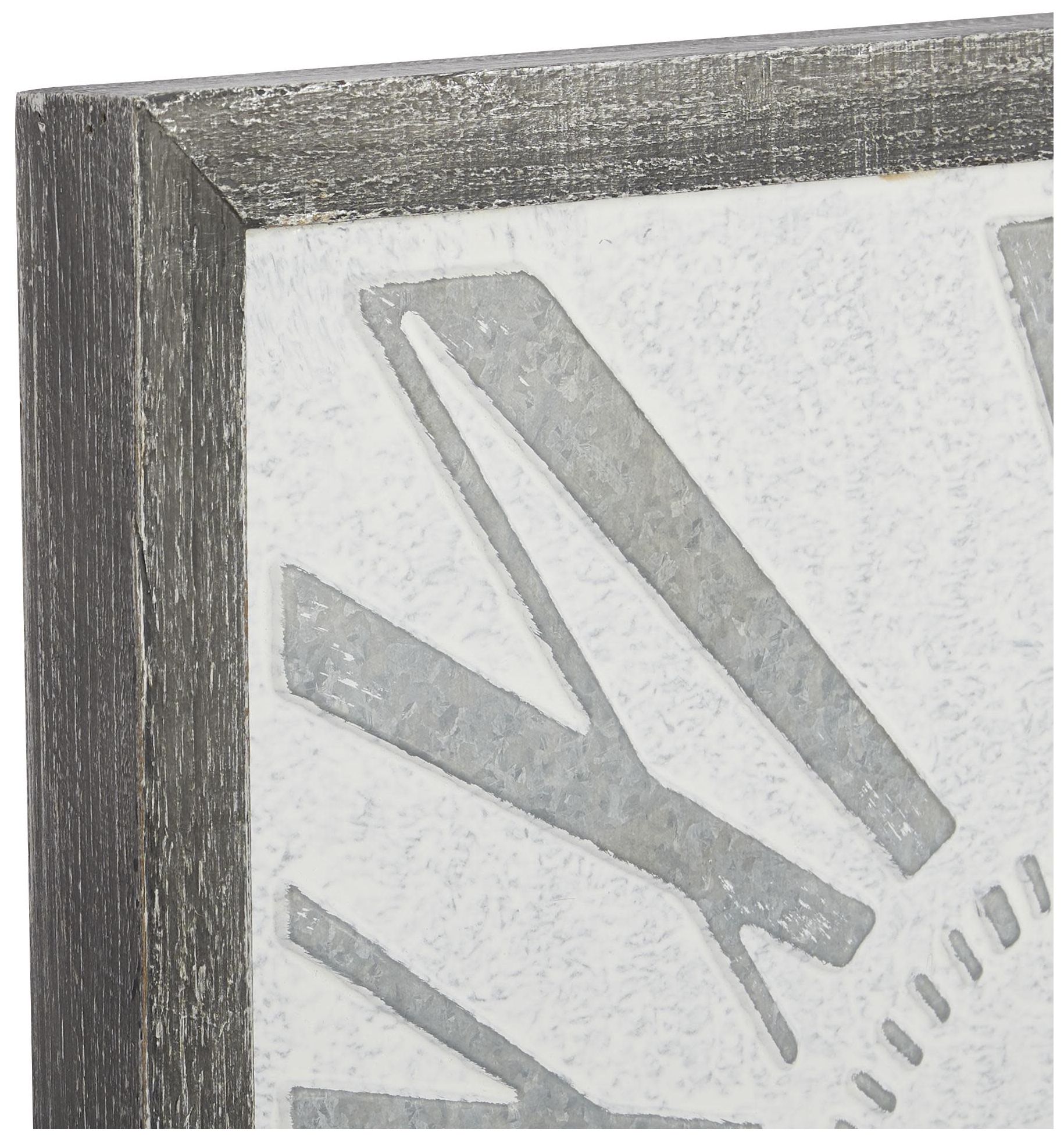 Image 3 Gray Metal Farmhouse Wall Clock, 25" x 2" x 25" more views