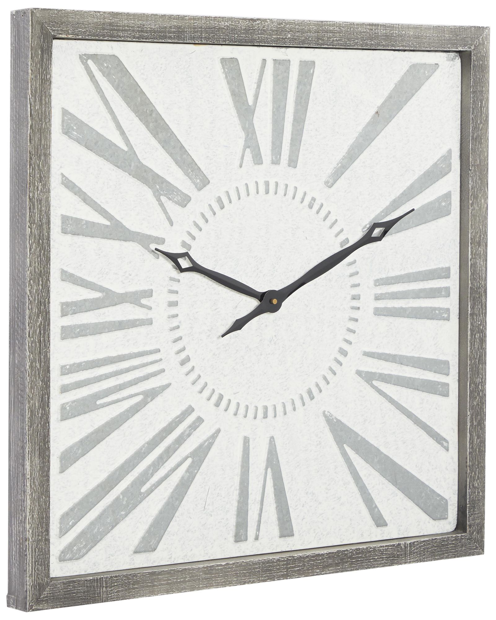 Image 6 Gray Metal Farmhouse Wall Clock, 25" x 2" x 25" more views