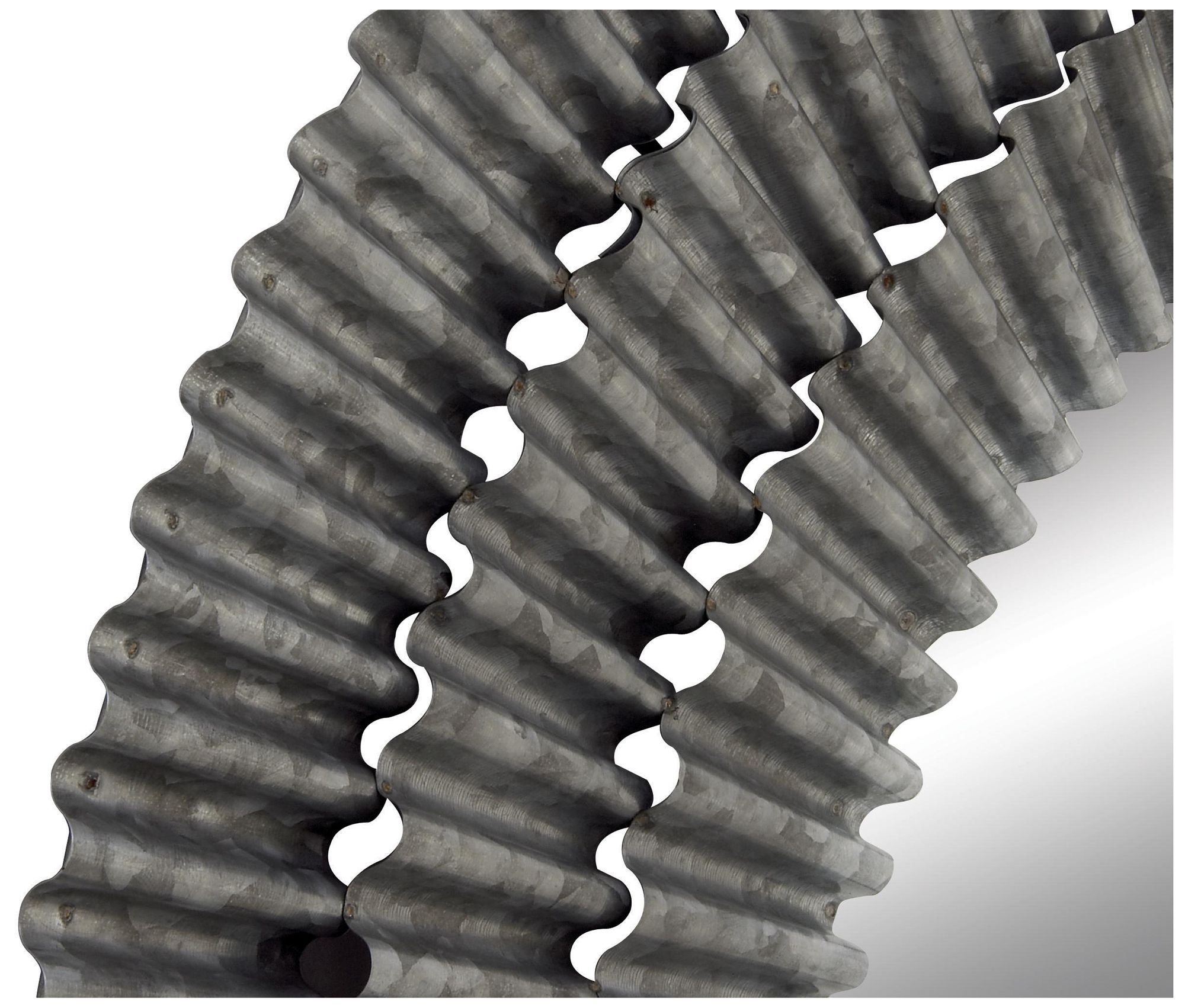 Image 3 Gray Metal Farmhouse Wall Mirror, 37" x 2" x 37" more views