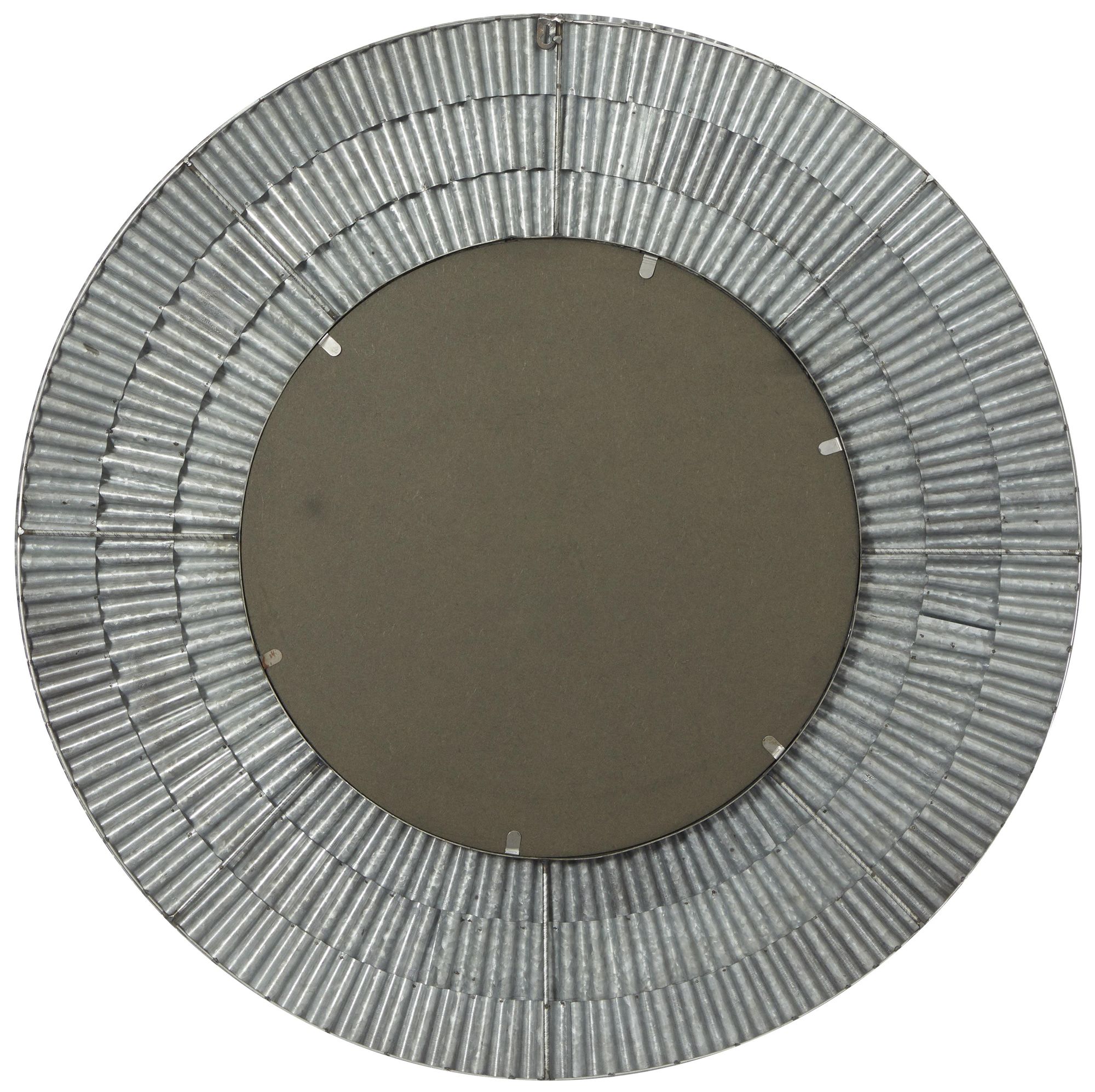 Image 4 Gray Metal Farmhouse Wall Mirror, 37" x 2" x 37" more views