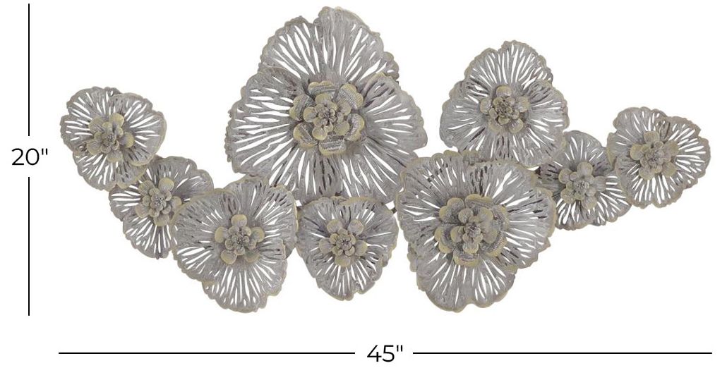 Image 6 Gray Metal Rustic Wall Decor, 45" x 4" x 20" more views