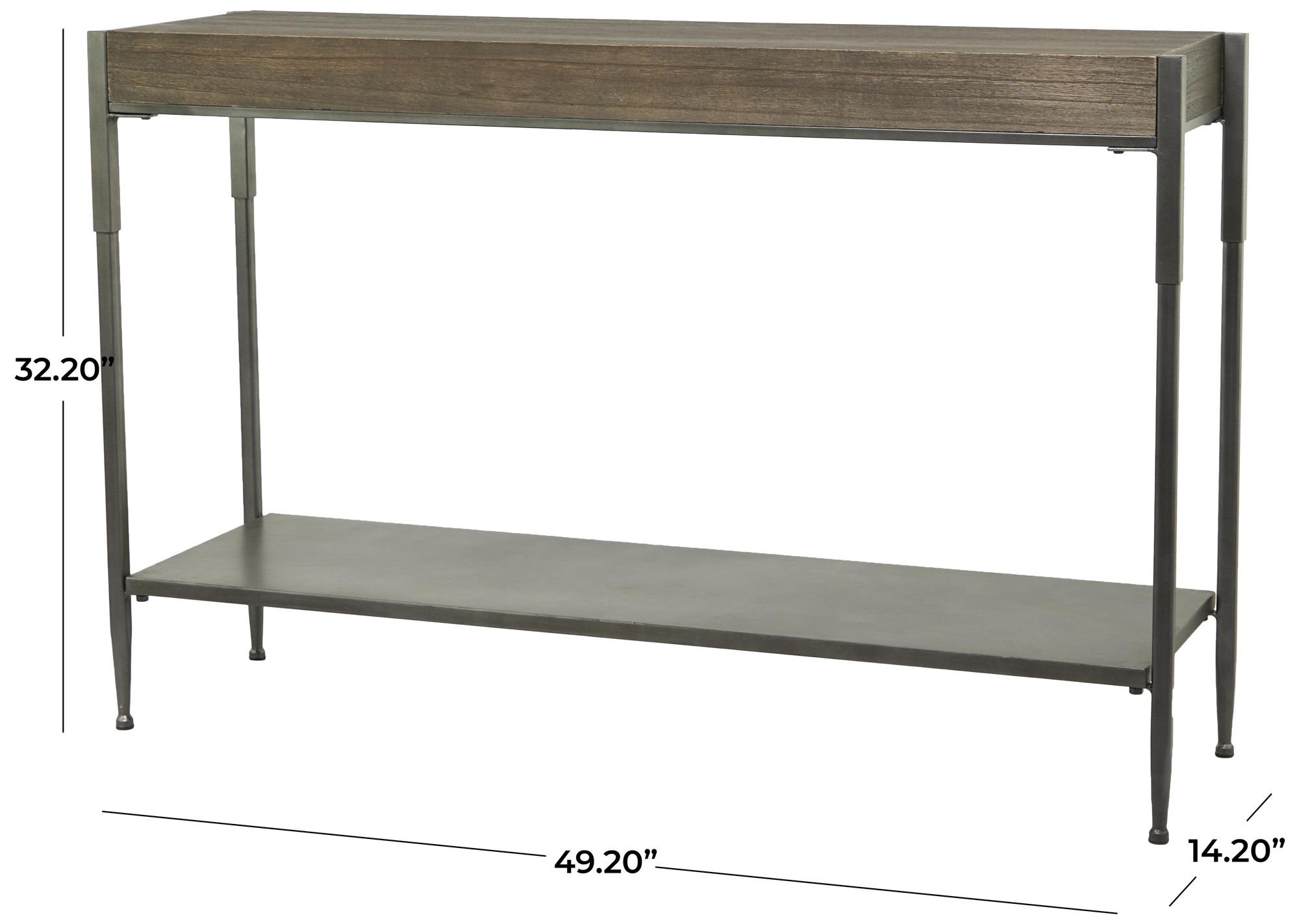 Image 7 Gray Metal Traditional Console Table, 49" x 14" x 32" more views