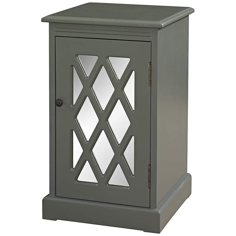 Image 1 Gray Mirrored Chippendale Accent Table