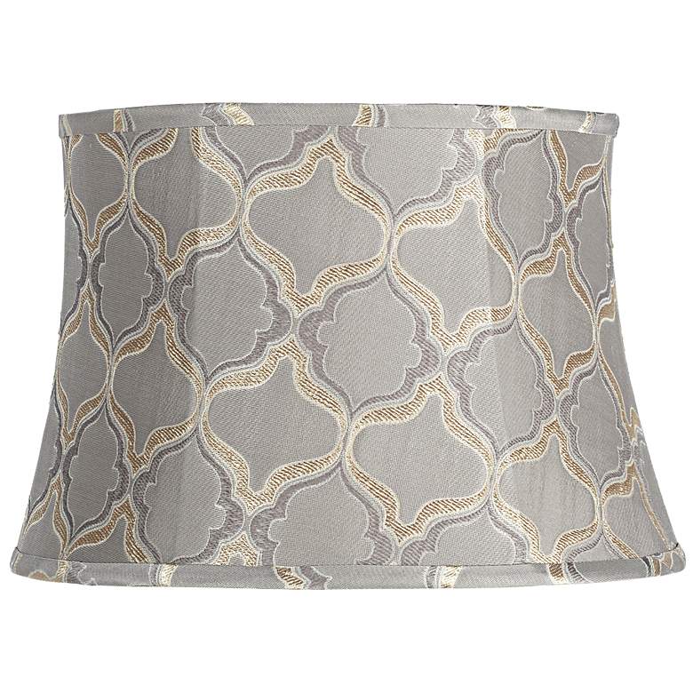 Image 1 Gray Moroccan Embroidered Drum Shade 13x16x11 (Spider)