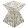 Gray Mother of Pearl Shell Contemporary Accent Table, 16" x 16" x 19"