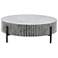 Gray Mother of Pearl Shell Contemporary Coffee Table, 38" x 38" x 12"