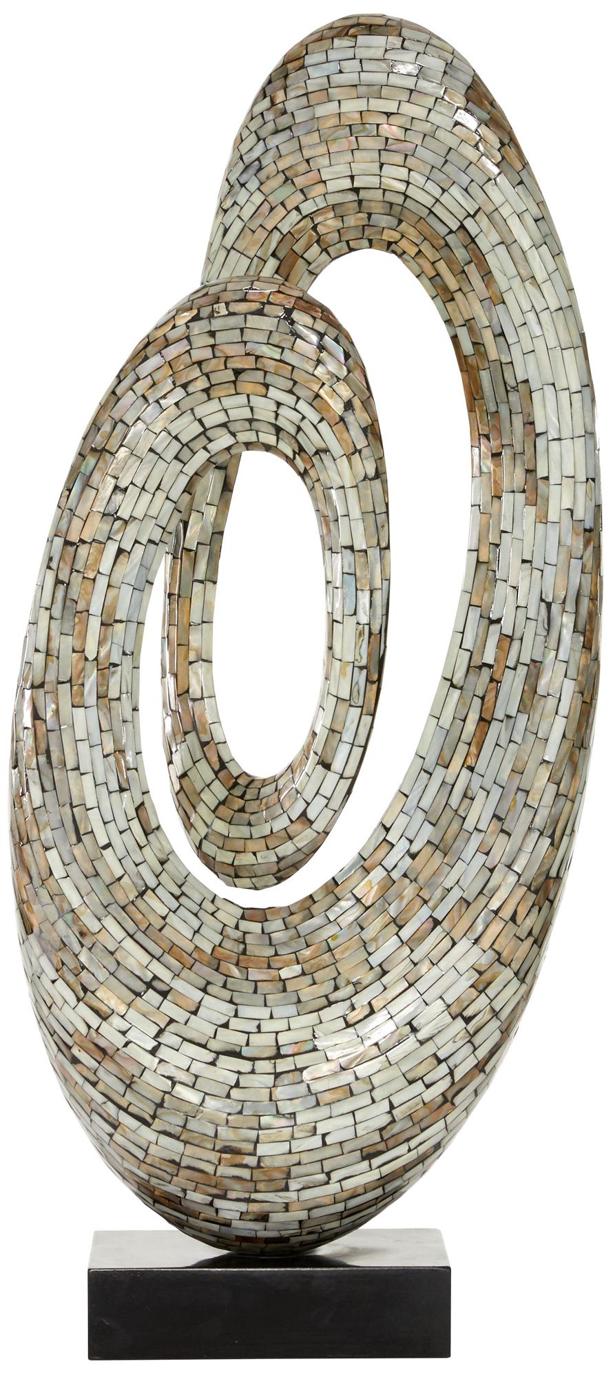 Image 2 Gray Mother of Pearl Shell Contemporary Sculpture, 12" x 5" x 29"