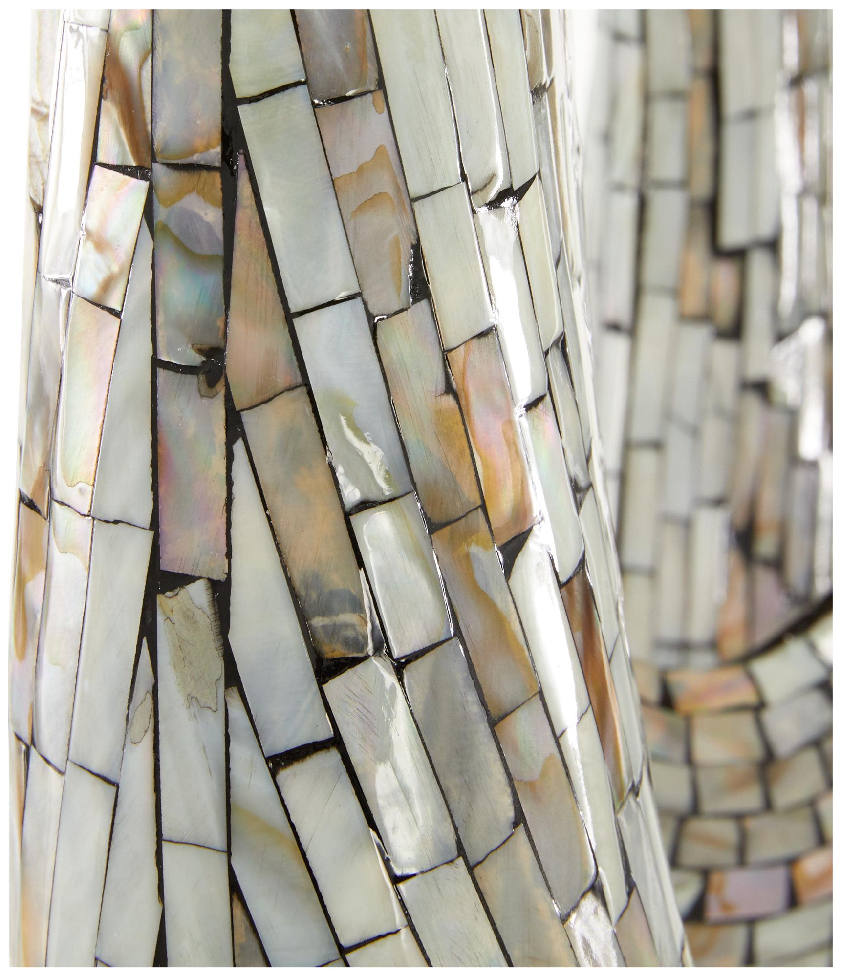 Image 4 Gray Mother of Pearl Shell Contemporary Sculpture, 12" x 5" x 29" more views