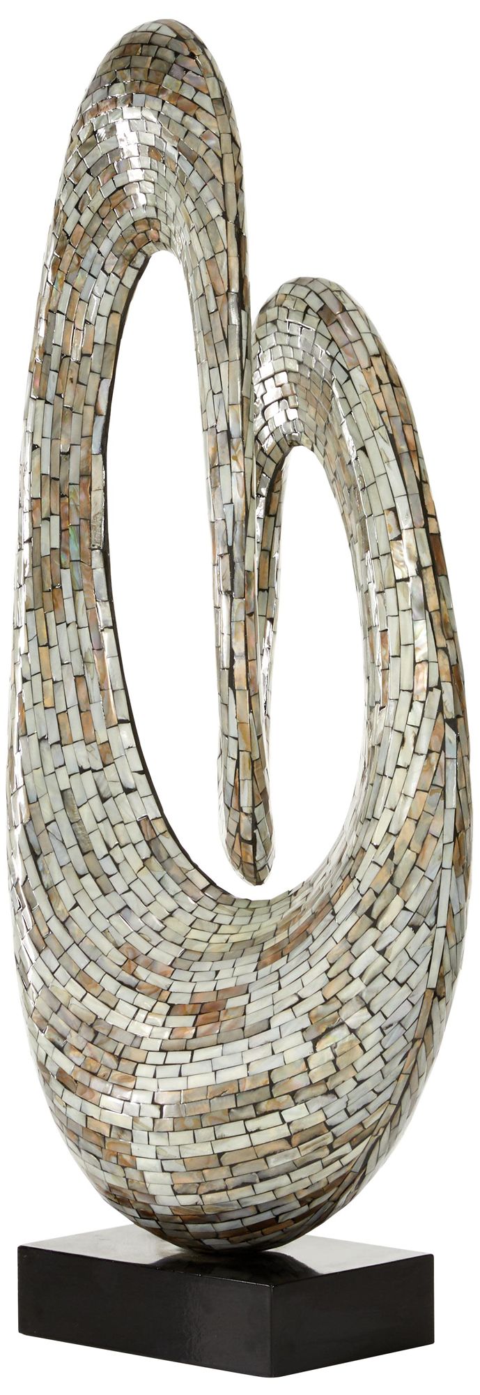 Image 5 Gray Mother of Pearl Shell Contemporary Sculpture, 12" x 5" x 29" more views