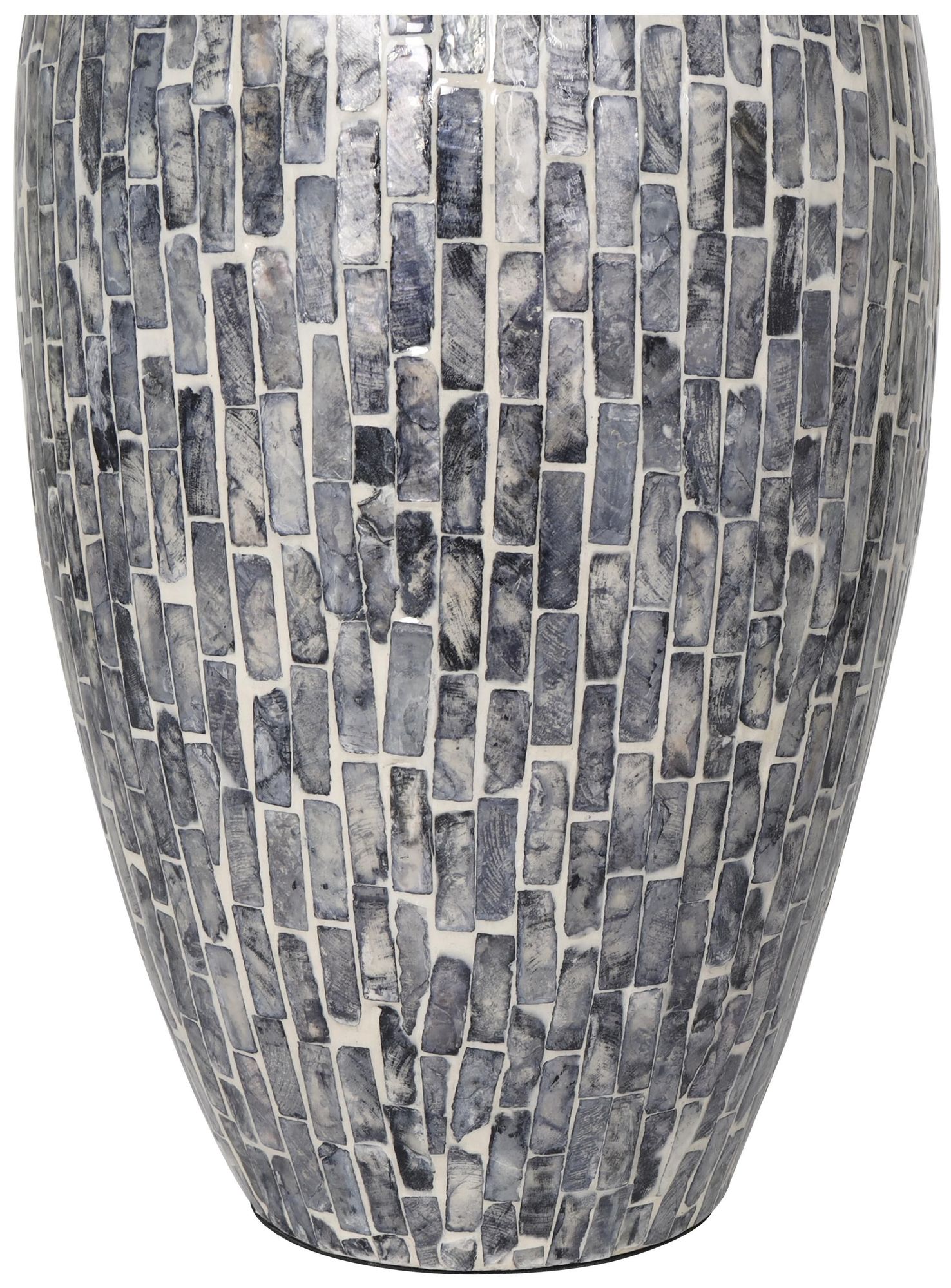 Image 3 Gray Mother of Pearl Shell Contemporary Vase, 8" x 8" x 15" more views