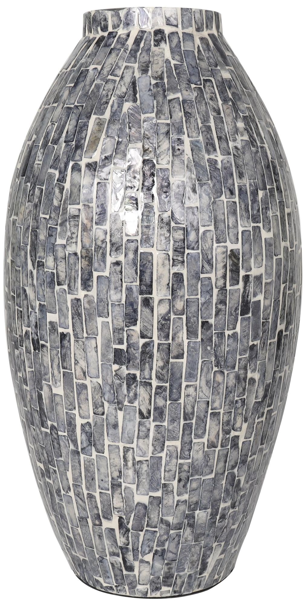 Image 5 Gray Mother of Pearl Shell Contemporary Vase, 8" x 8" x 15" more views