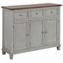Gray Oak 48" Wide 3-Drawer &amp; 3-Door Wooden Cabinet