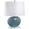 Gray Oval Glass Table Lamp