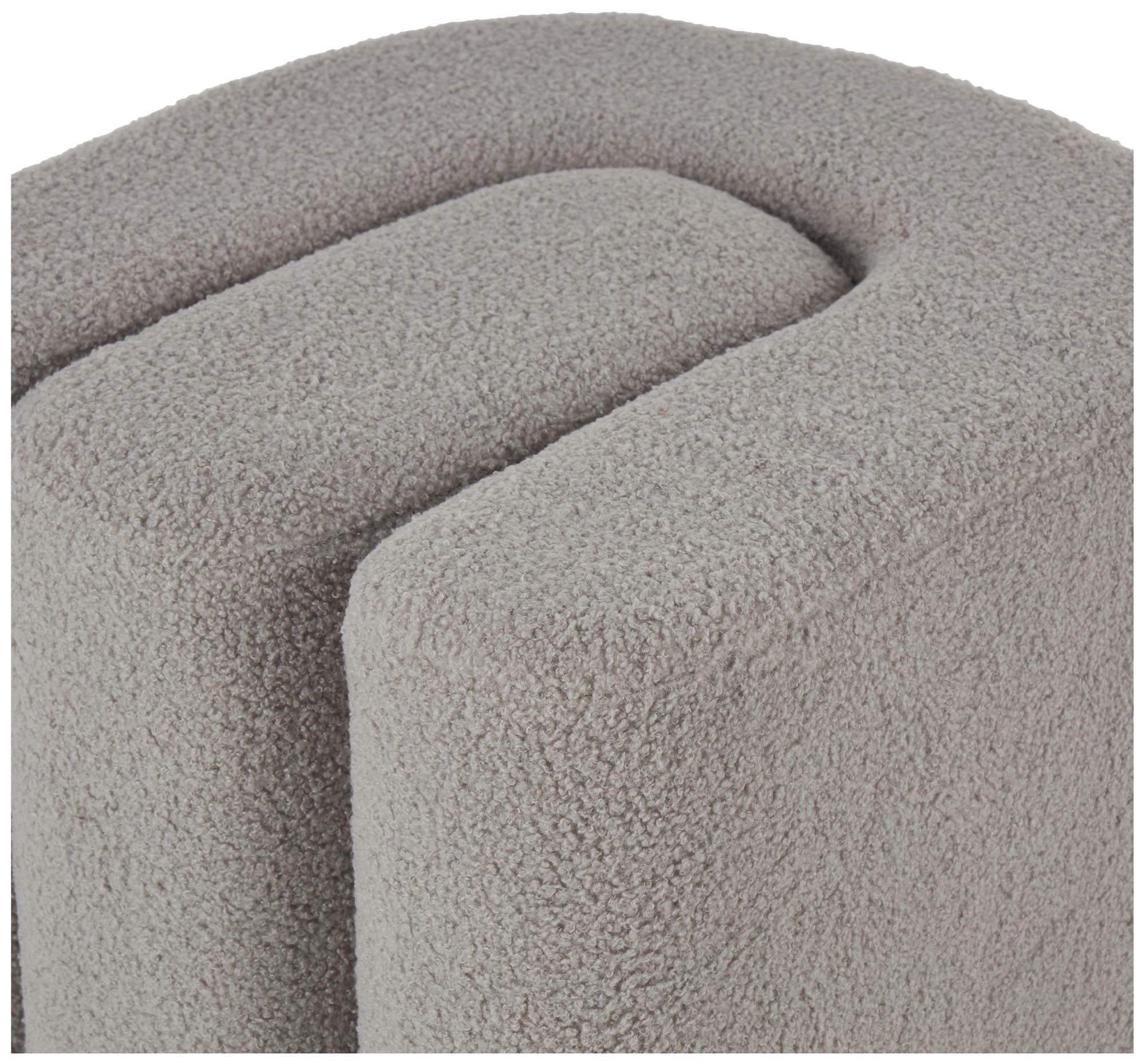 Image 3 Gray Polyester Contemporary Ottoman, 18" x 18" x 18" more views