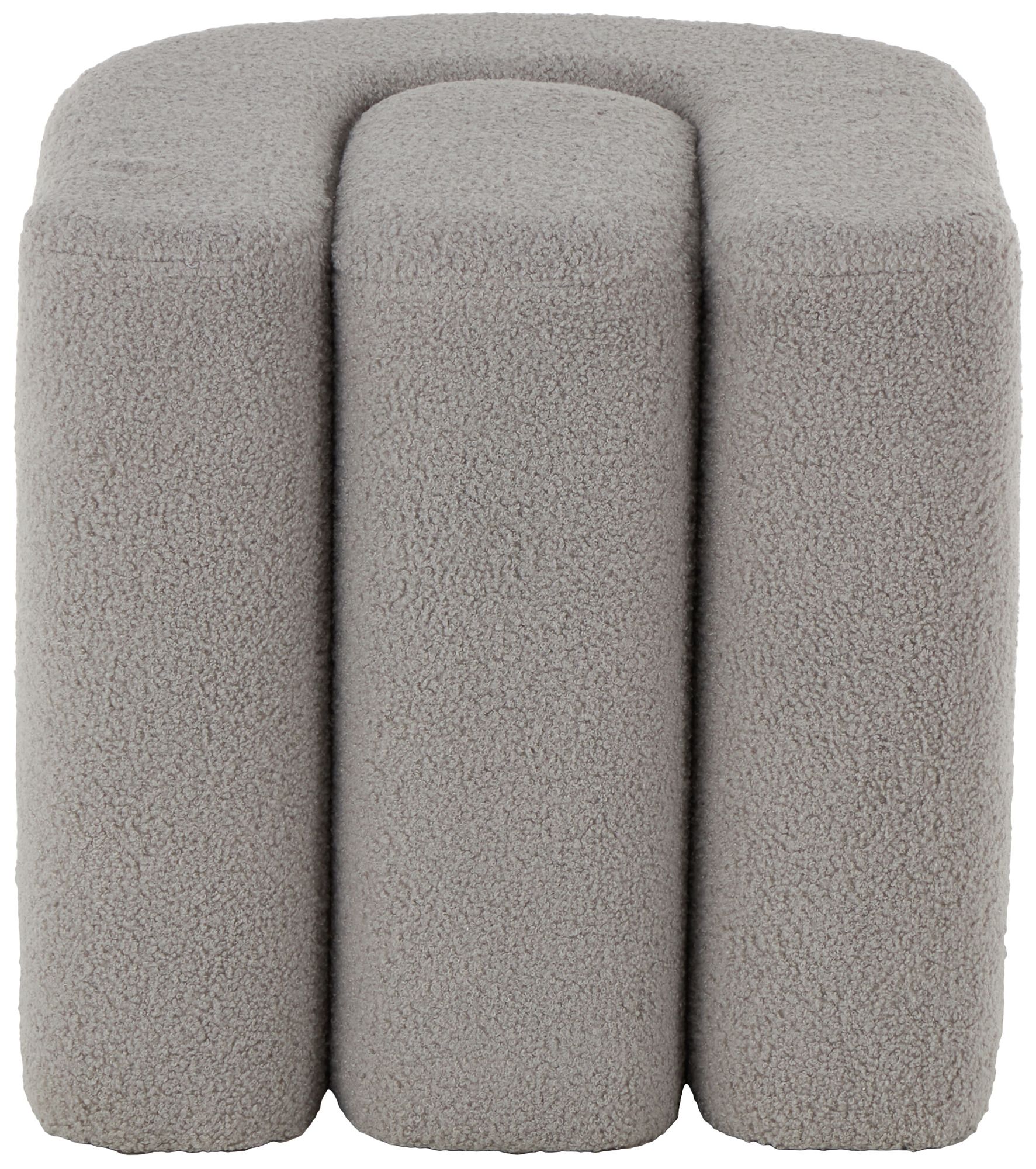 Image 6 Gray Polyester Contemporary Ottoman, 18" x 18" x 18" more views