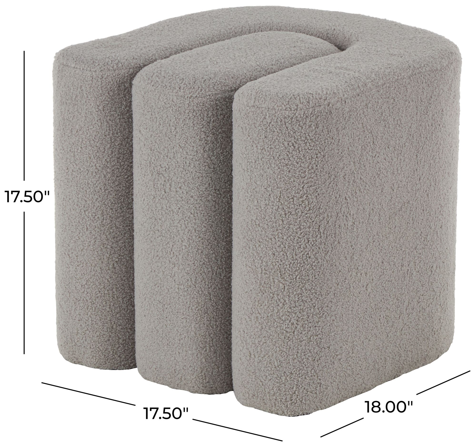 Image 7 Gray Polyester Contemporary Ottoman, 18" x 18" x 18" more views