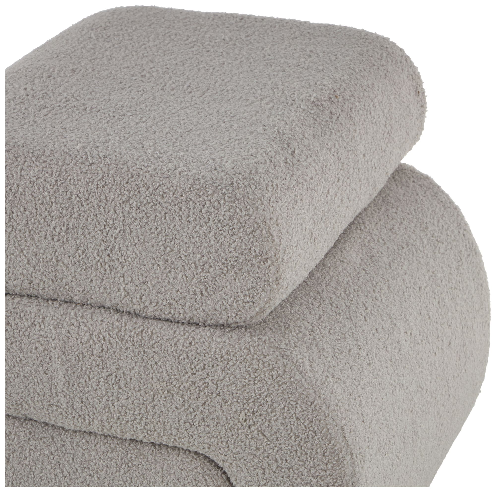 Image 3 Gray Polyester Contemporary Ottoman, 20" x 18" x 19" more views