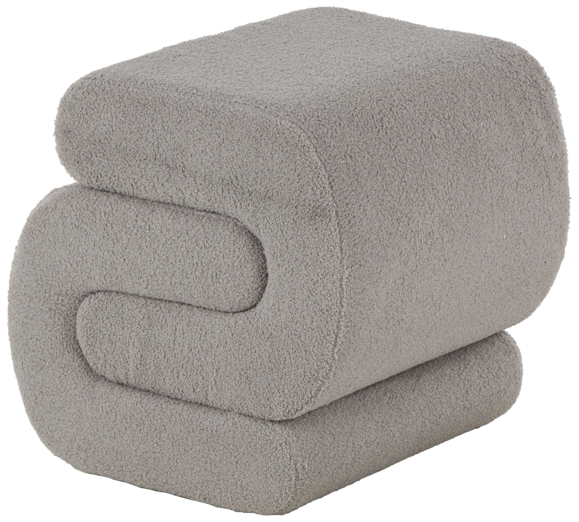 Image 5 Gray Polyester Contemporary Ottoman, 20" x 18" x 19" more views