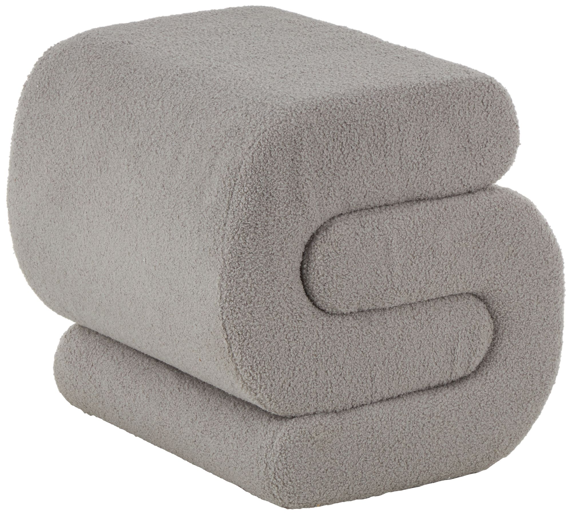 Image 6 Gray Polyester Contemporary Ottoman, 20" x 18" x 19" more views