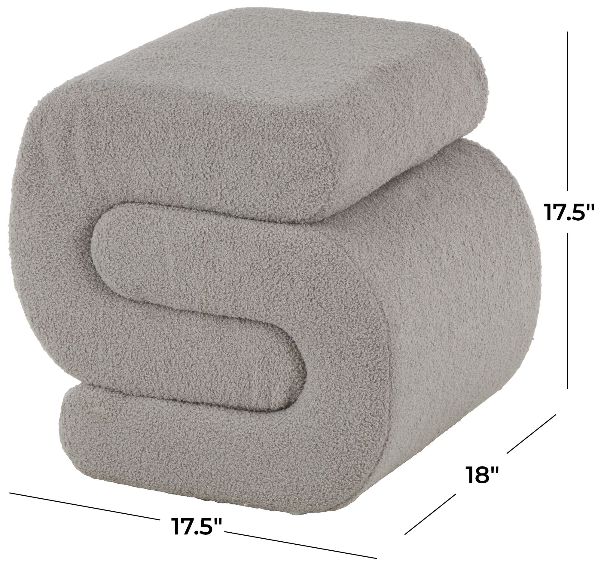 Image 7 Gray Polyester Contemporary Ottoman, 20" x 18" x 19" more views