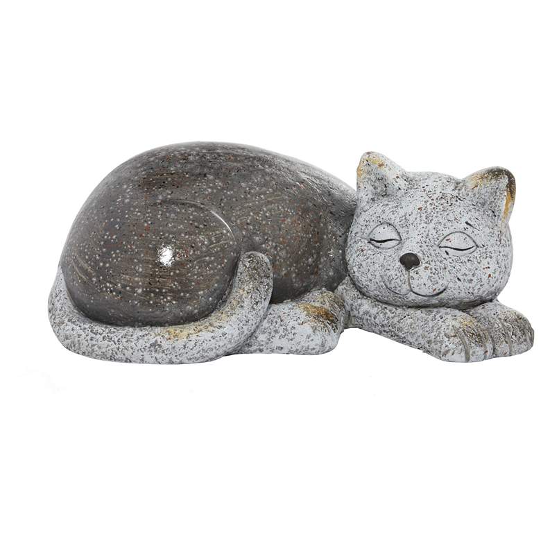 Image 1 Gray Polystone Country Garden Sculpture, 15" x 9" x 7"