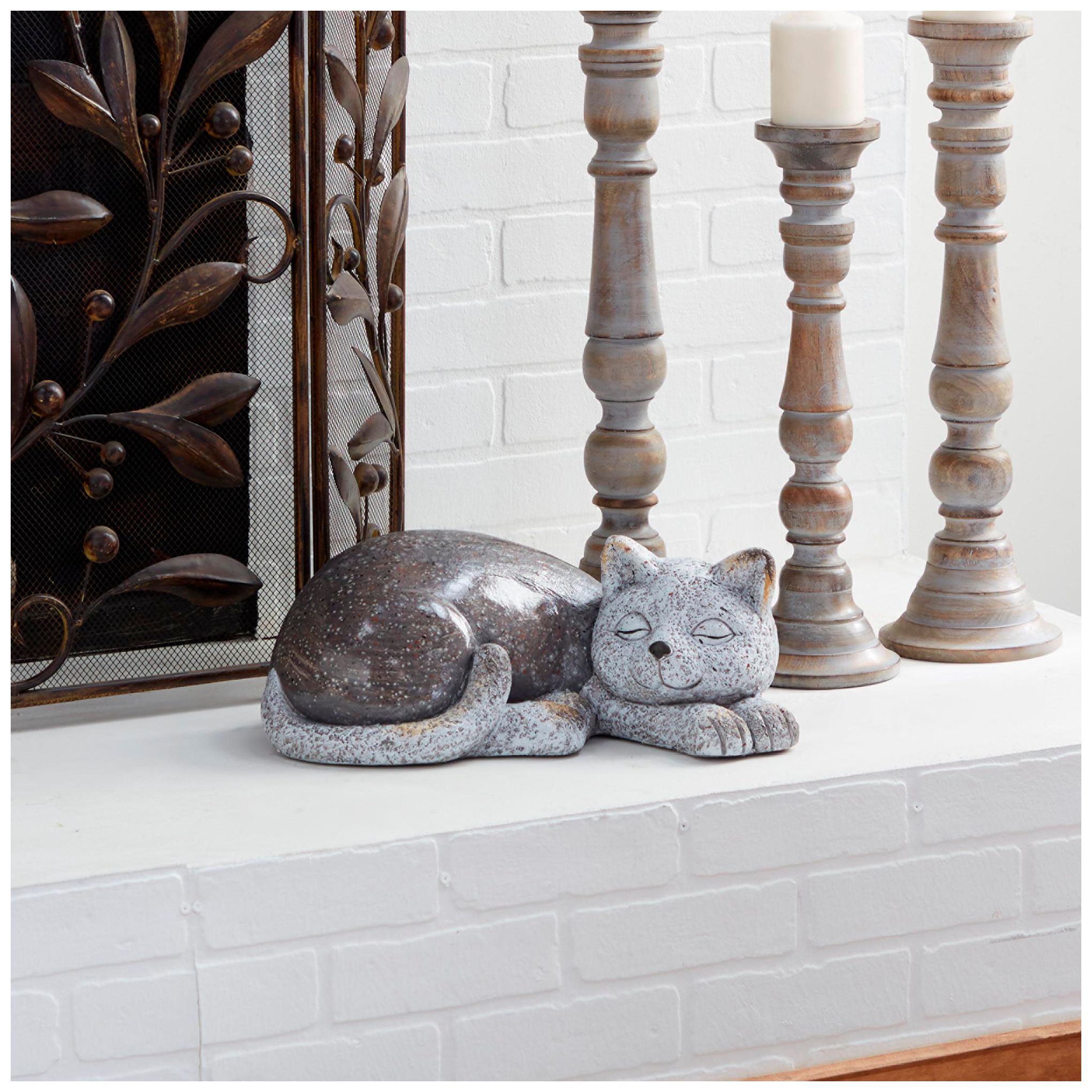 Image 4 Gray Polystone Country Garden Sculpture, 15" x 9" x 7" more views