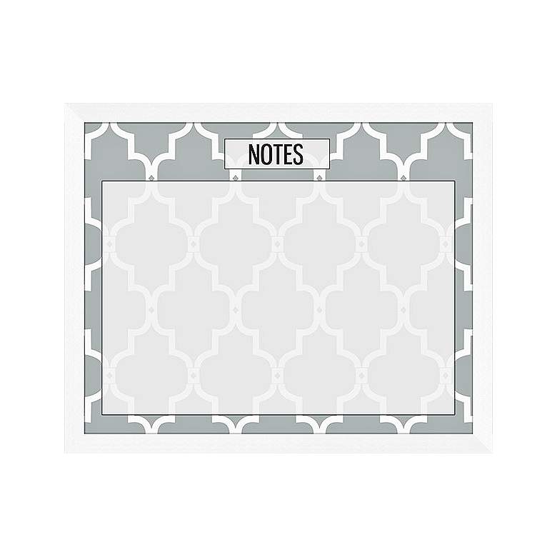 Image 1 Gray Quatrefoil 22 inch Wide White Organizational Memo Board