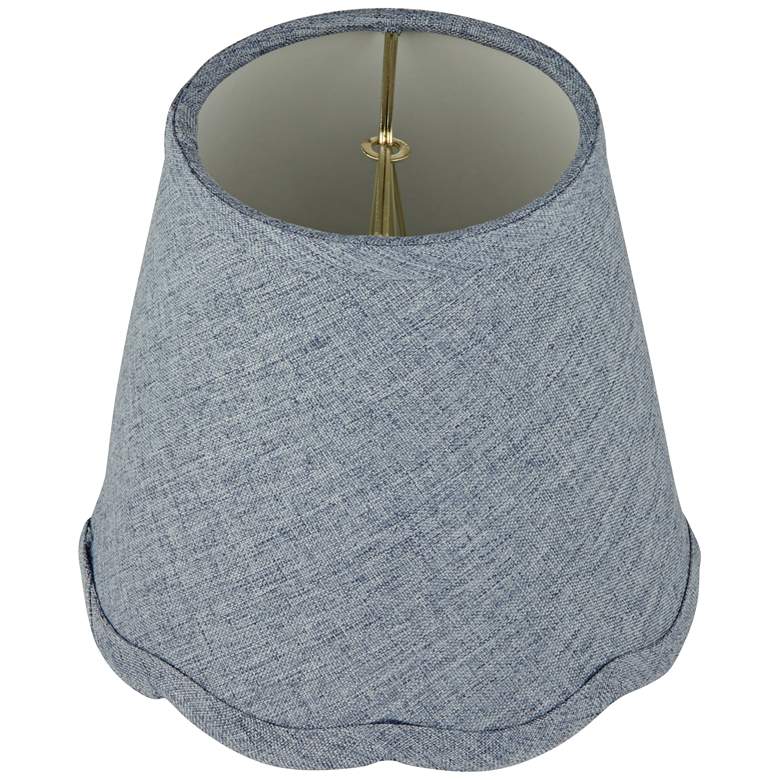 Image 5 Gray Scallop Bottom Empire Lamp Shade 4x6x5.5 (Candle Clip) more views
