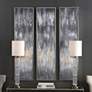 2_Gray Showers 61" High 3-Piece Framed Canvas Wall Art Set
