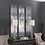 4_Gray Showers 61" High 3-Piece Framed Canvas Wall Art Set more views