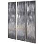 Gray Showers 61" High 3-Piece Framed Canvas Wall Art Set in scene