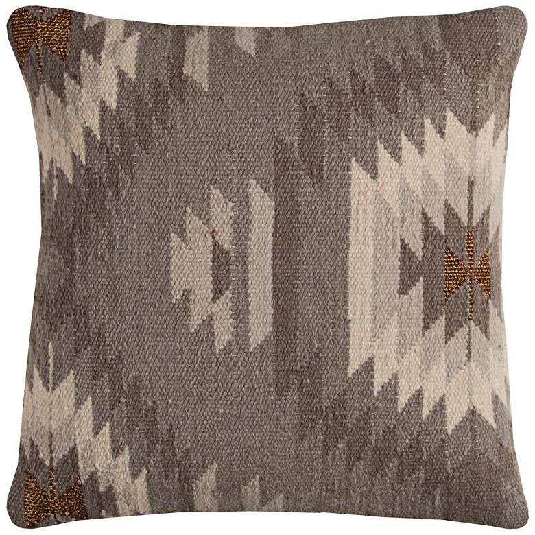 Image 1 Gray Stacked Triangles 20 inch Square Throw Pillow