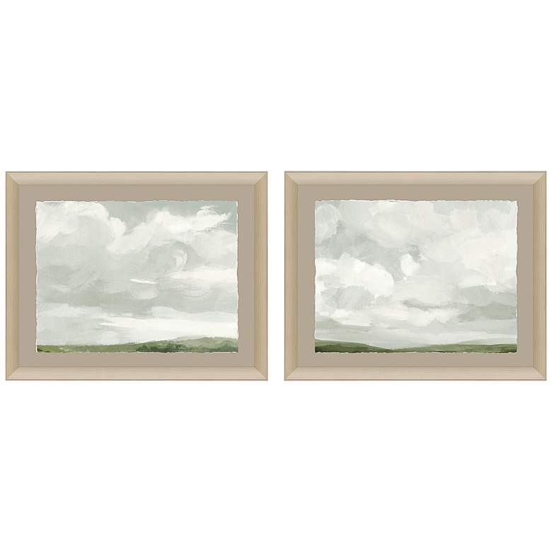 Image 1 Gray Stone Sky II 30"W 2-Piece Framed Giclee Wall Art Set