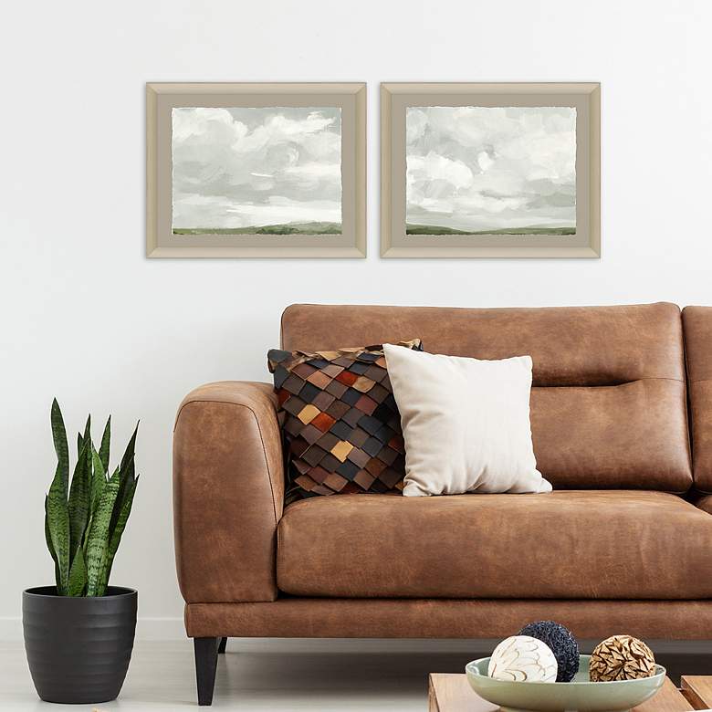Image 4 Gray Stone Sky II 30"W 2-Piece Framed Giclee Wall Art Set more views
